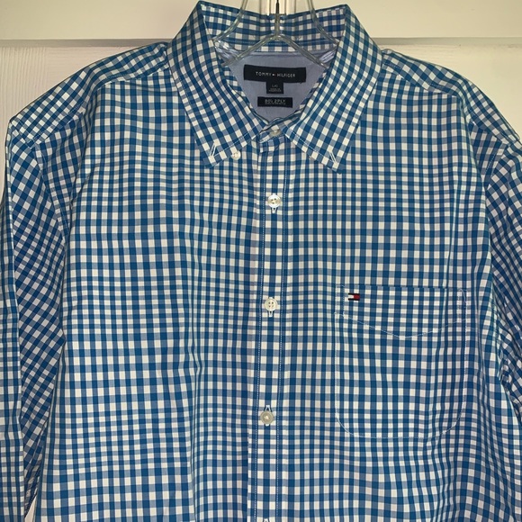 Tommy Hilfiger Button Down Dress Shirt, Large - Picture 3 of 5